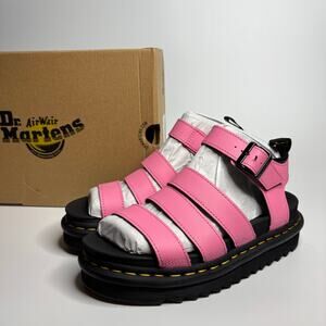 Dr. Martens Blaire Leather Fisherman Strap Sandals in Fondant Pink Athena